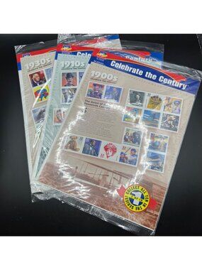 Celebrate The Century USPS Stamp Sheets 1900s 1910s 1930s Unused 32¢ Collectible